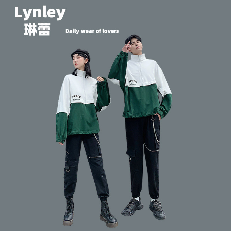 情侣装秋装ins超火港风卫衣外套学生套装运动休闲两件套班服定制