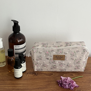thefifthmoon清新碎花透明PVC防水洗漱化妆包收纳包便携式包包