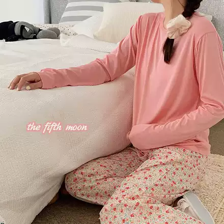 Thefifthmoon夏日b入自留款棉质针织垂感高腰宽松显瘦家居裤睡裤