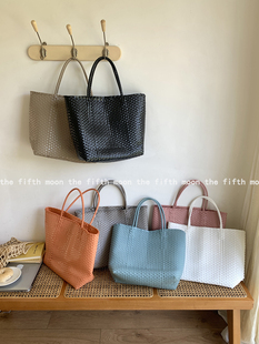 thefifthmoon彩色大容量手编包编织包购物袋菜篮子包托特包