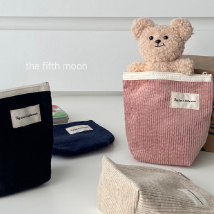 thefifthmoon可爱秋冬灯芯绒零钱包口红钥匙收纳小包包随身包