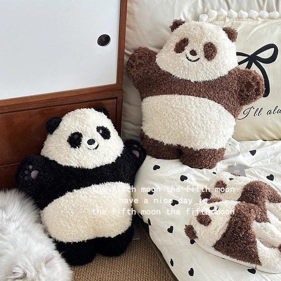 thefifthmoon可爱卡通动物熊猫造型毛绒靠枕抱枕送人礼物卧室车载