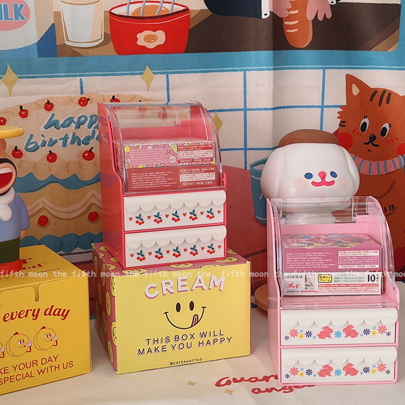 thefifthmoon可爱樱桃小兔少女心抽屉收纳盒桌面收纳摆件展示盒,收纳整理,桌面收纳盒,淘宝优惠券,粉丝福利购,淘宝优惠卷