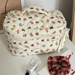 thefifthmoon绗缝可爱小熊大容量收纳包便携出行整理包妈咪包
