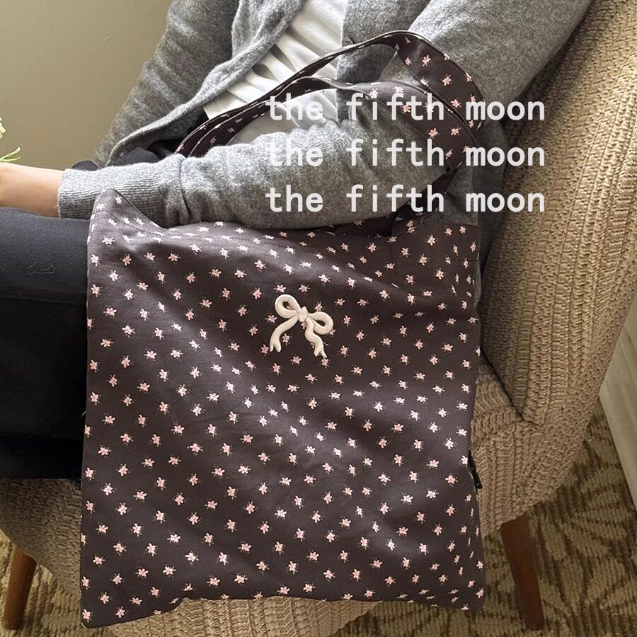 thefifthmoon今天做甜酷女孩 清新蝴蝶结帆布手提单肩包出片拍照