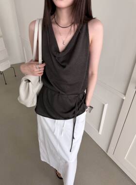 荡领外穿绝美吊带小背心女夏季新款韩系无袖辣妹挂脖打底内搭上衣