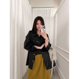 秋冬高级感宽松中长款高级感显瘦皮衣外套女黑色爆款夹克机车上衣