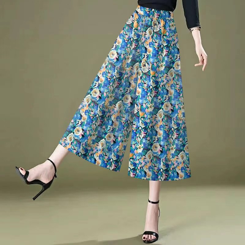 时尚妈妈冰丝阔腿七分裤女秋上新垂感韩版休闲裤宽松薄款裙裤女,女装/女士精品,休闲裤,淘宝优惠券,粉丝福利购,淘宝优惠卷