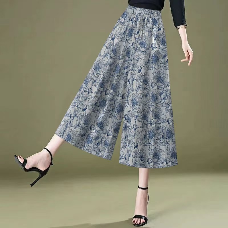 时尚妈妈冰丝阔腿七分裤女秋上新垂感韩版休闲裤宽松薄款裙裤女,女装/女士精品,休闲裤,淘宝优惠券,粉丝福利购,淘宝优惠卷