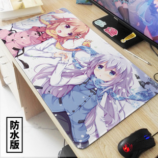 点兔鼠标垫请问您今天要来点兔子吗动漫桌垫香风智乃超大键盘垫