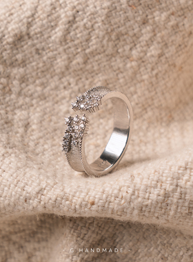 银河戒指锆石精工镶嵌均码
