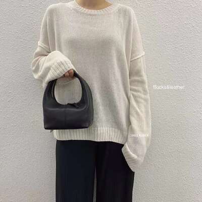 东大门bucks&leather 小羊皮牛皮手提包气质很Q通勤拉链包斜挎包
