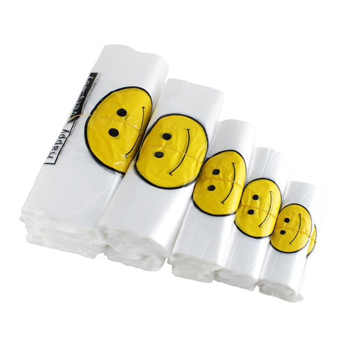 笑脸塑料袋打包袋手提袋方便袋马夹袋塑料袋食品袋塑料大号手提式