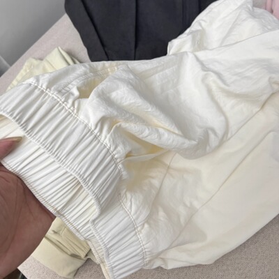 纸片裤抹茶色山本裤女2025夏新款宽松显瘦垂感奶芙裤子直筒阔腿裤