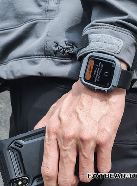 肥熊适用苹果手表Apple Watch S6/SE/2022/S5/S4/S3/2代Series保护套战术防摔套外壳38/40/42/44mm保护壳