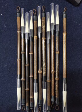 加健纯羊毫难得笔头有黑子的兼毫4.5x1.0厘米适合行书草书楷书