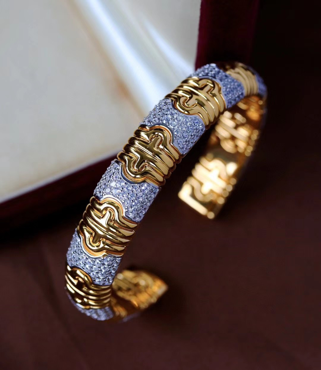 嘉善堂925银镀金轻奢手工弹力手镯意大利百搭手镯高品质气质百搭