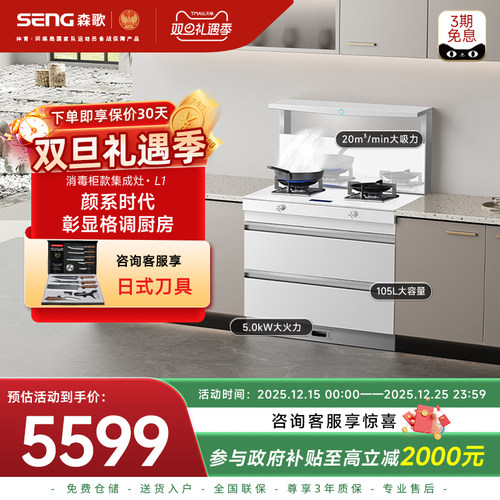 立减20%森歌集成灶L1白色灰色