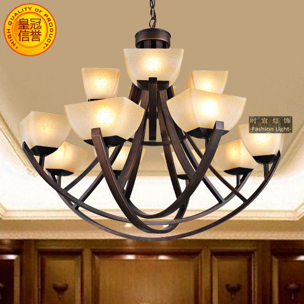 美式乡村田园铁艺吊灯 卧室餐厅地中海欧式北欧简约客厅复古灯具