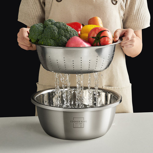 炊大皇304不锈钢盆家用和面加厚