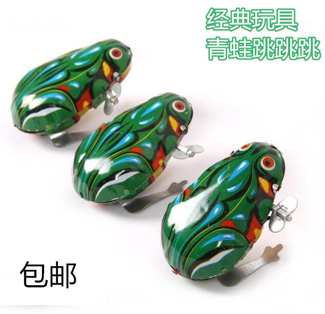 包邮铁皮青蛙跳跳蛙 发条儿童宝创意/整蛊玩具