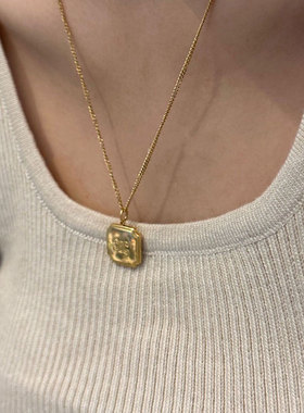 可以泡水~金糖方砖高级轻奢项链