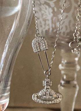 通体925银西太后土星珍珠项链