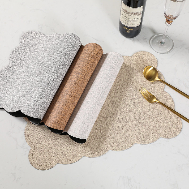 防水防油纯色圆形PU皮质西餐垫餐厅饭店酒店隔热杯垫桌垫子耐脏,居家布艺,餐垫,淘宝优惠券,粉丝福利购,淘宝优惠卷