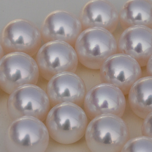 日本akoya天然海水天女珍珠散珠 7.5-8mm半孔 裸珠 珍珠DIY