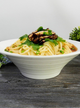 白色陶瓷装菜碗大号吃面碗喝汤碗斗笠碗商用单个酸菜鱼碗餐厅餐具