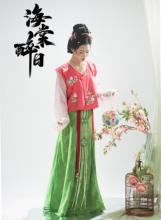 长春殿海棠醉日原创汉服唐制绣花女唐褙子圆领八破裙复原款齐腰裙
