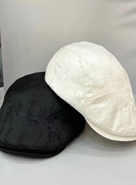 春夏新款韩版国风竹叶刺绣时尚鸭舌帽女休闲逛街潮牌显脸小前进帽