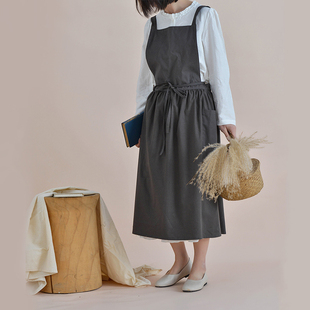防水围裙家用厨房工作花艺师专用幼儿园时尚 透气纯棉画画2025新款