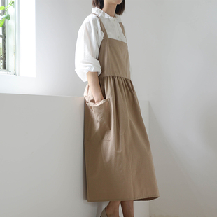 围裙ins风美甲花艺花艺师纯棉花店工作服女防油新款 2025加长防水