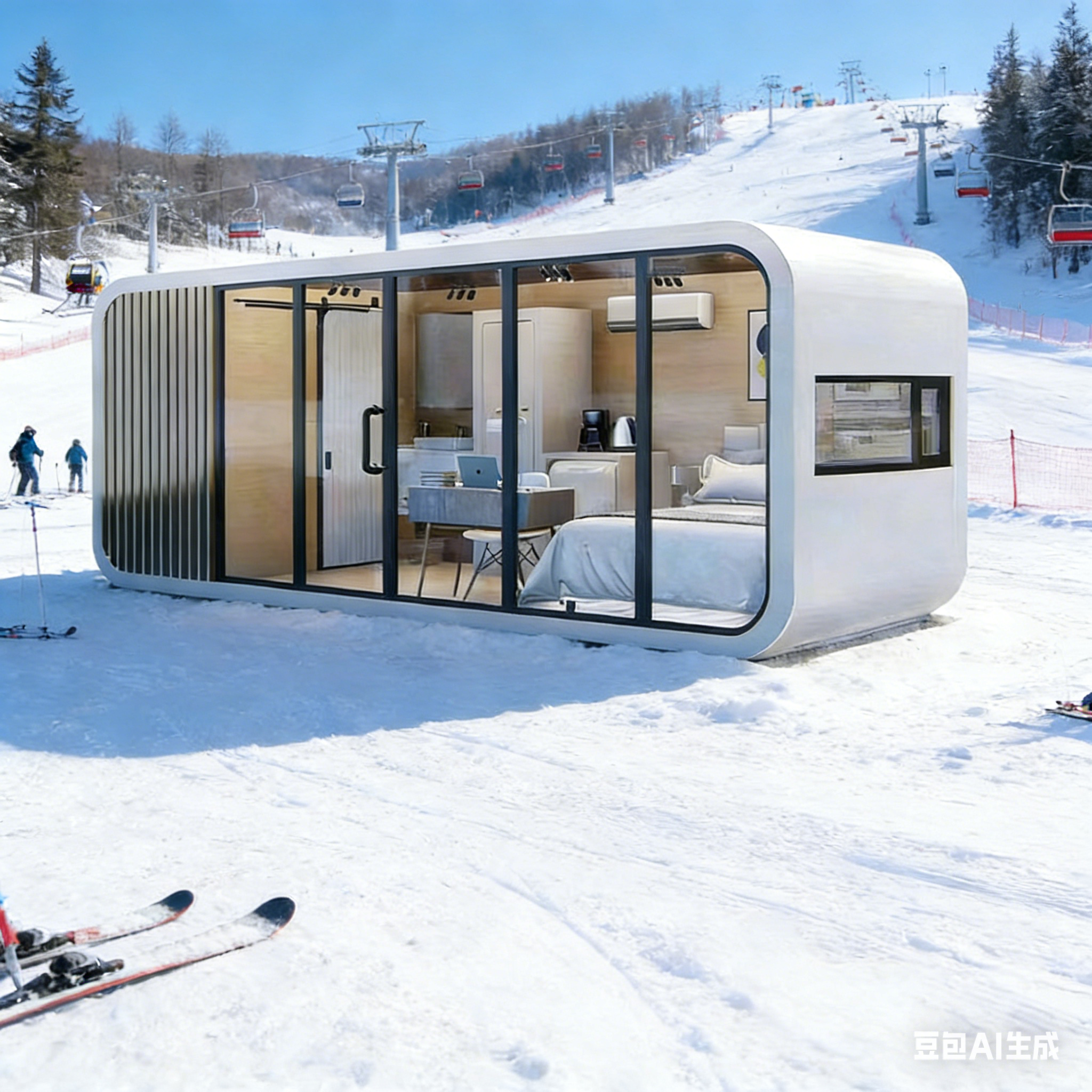 景区民宿苹果舱 可移动观景房 全景玻璃幕墙 拎包入住省成本