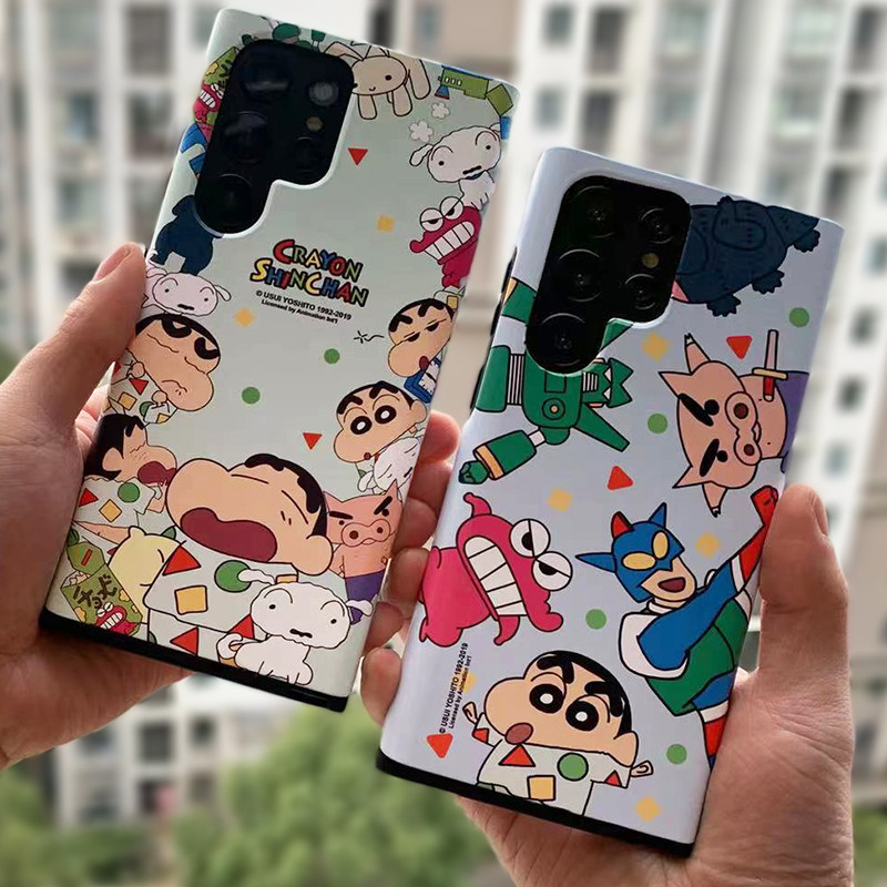 韩国正品蜡笔小新三星s25ultra手机壳卡通全包防摔s25+双层硅胶S24 ultra保护套可爱s23新款
