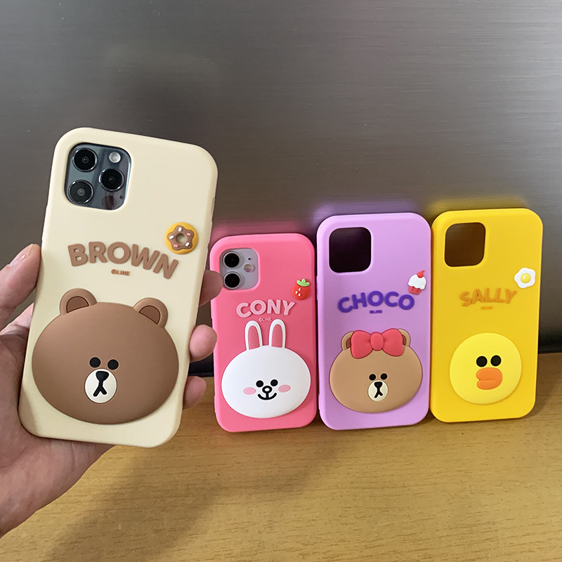 line布朗熊iphone16手机壳可爱16PRO卡通MAX苹果15防摔硅胶套情侣