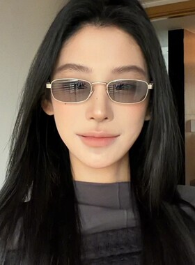 JENNIE同款墨镜女高级感小方框老钱风太阳镜防晒防紫外线2026新款