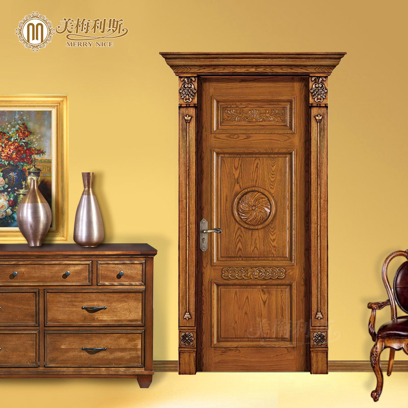 America Mehlis Carved indoor Original wood door Solid wood doors Door Teak Red Oak Merbau install Y37in the Whole house custom , Door , Interior doors  category - from Buy2taobao.com to provide professional Taobao agent buy service