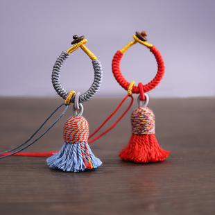 手工编织指环扣流苏金刚结藏式 配饰钥匙扣包挂吊坠配件压襟挂件