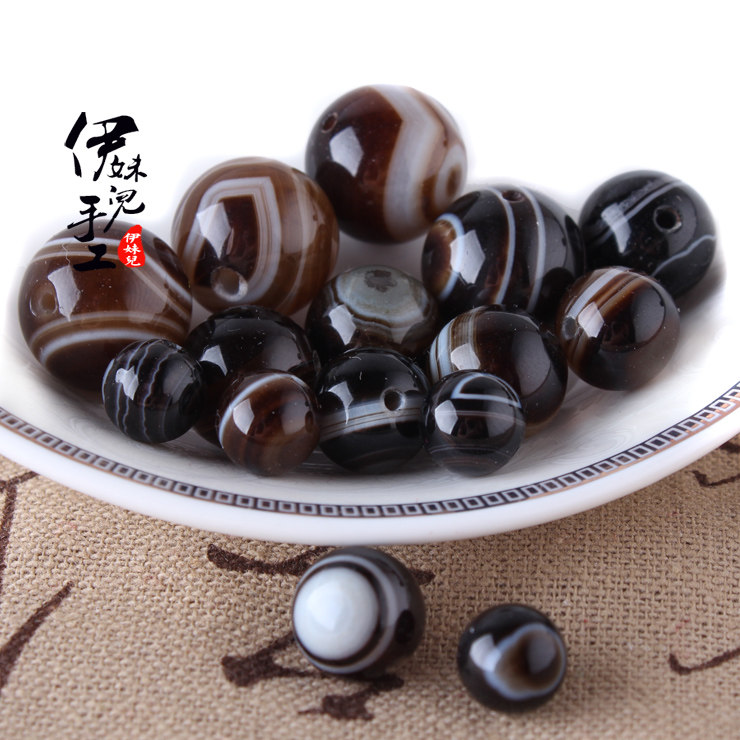 天然玛瑙藏式缠丝天眼玛瑙勒子 佛珠手链蚕丝圆珠隔珠菩提串珠