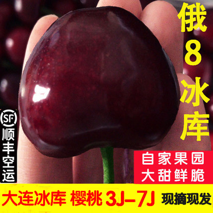 俄8大连樱桃7j冰库大樱桃6j车厘子5j新鲜水果俄罗斯八号果王礼盒