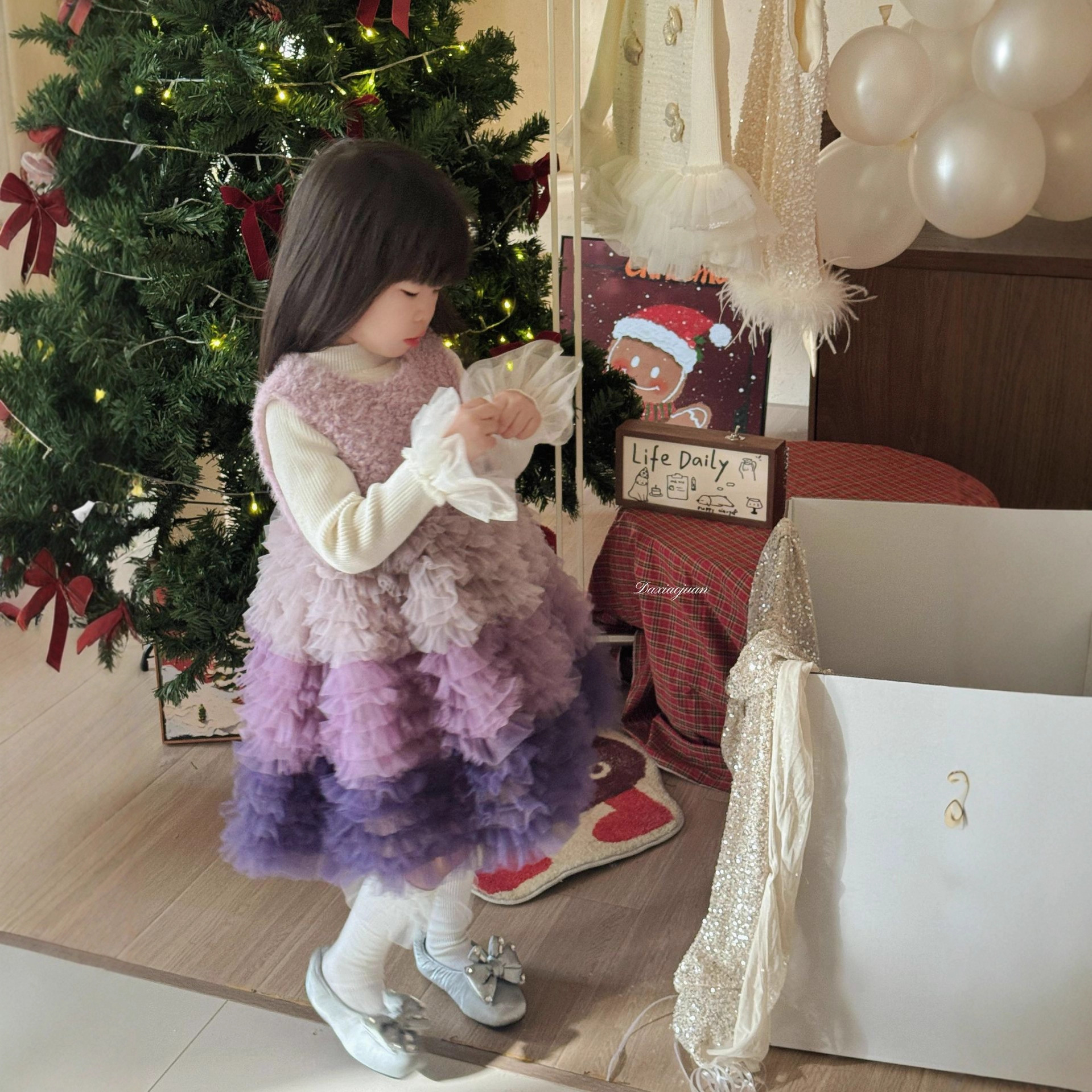 冬季新款女童重磅蛋糕裙连衣