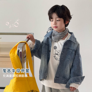 大小卷26新款男童牛仔外套春秋童装潮儿童洋气时髦外套-910081