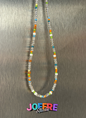 JOFFRE原创彩色锁骨链透明亚克力叠戴项链简洁百搭夏日多巴胺