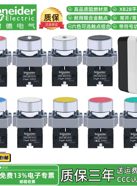施耐德平头按钮开关按钮盒XB2BA31C XB2BA42C常开常闭自锁自复位