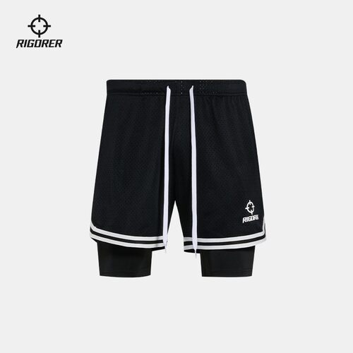 准者竞技五分裤叠穿压缩针织男夏季篮球短裤运动跑步健身训练5分