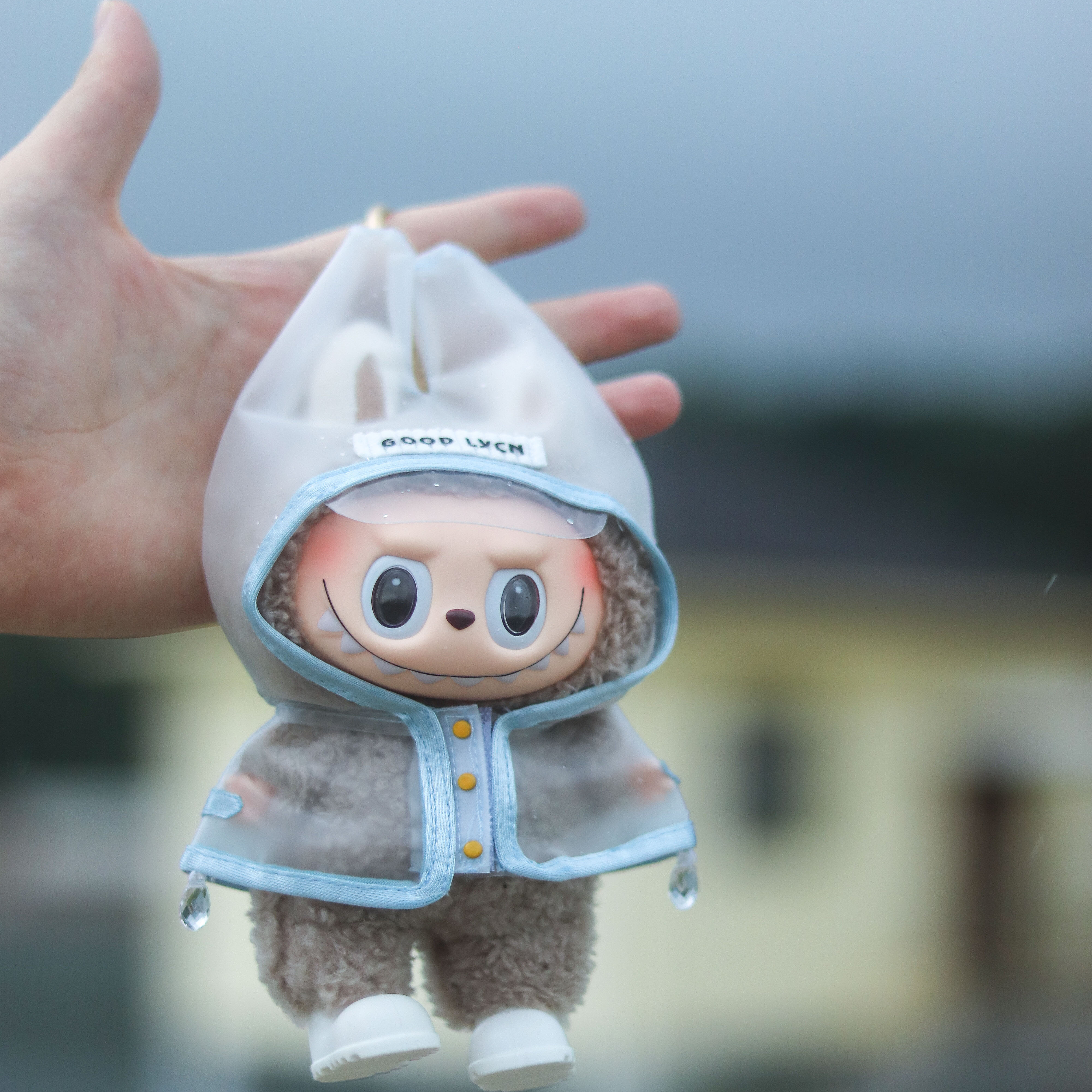 三代拉布布新款衣服配饰labubu搪胶公仔娃衣透明百搭雨衣