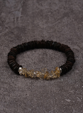 POHIER天然黄水金沉香木手链