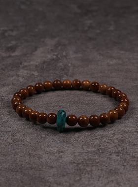 Pohier原矿绿松石库克佛珠手链